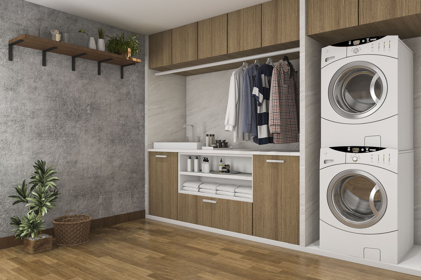 Wooden Laundry Room