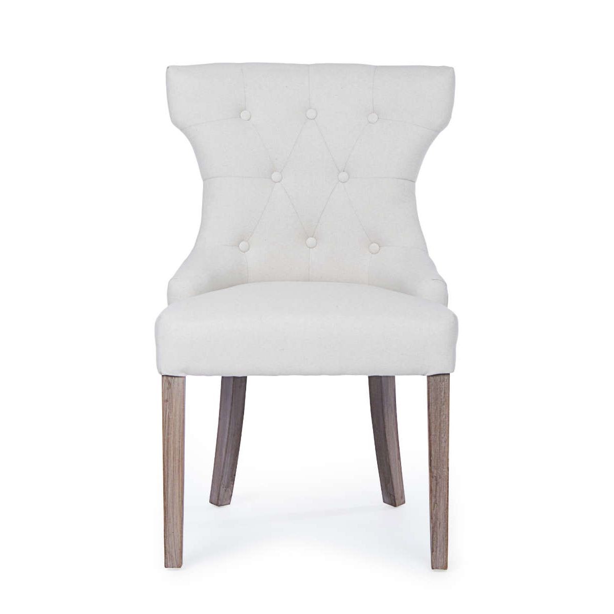 Καρέκλα Azelia Λευκή-Καφέ
