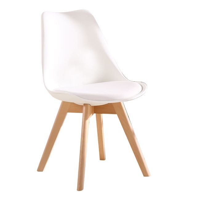 Καρέκλα Λευκή Με Ξύλινα Πόδια